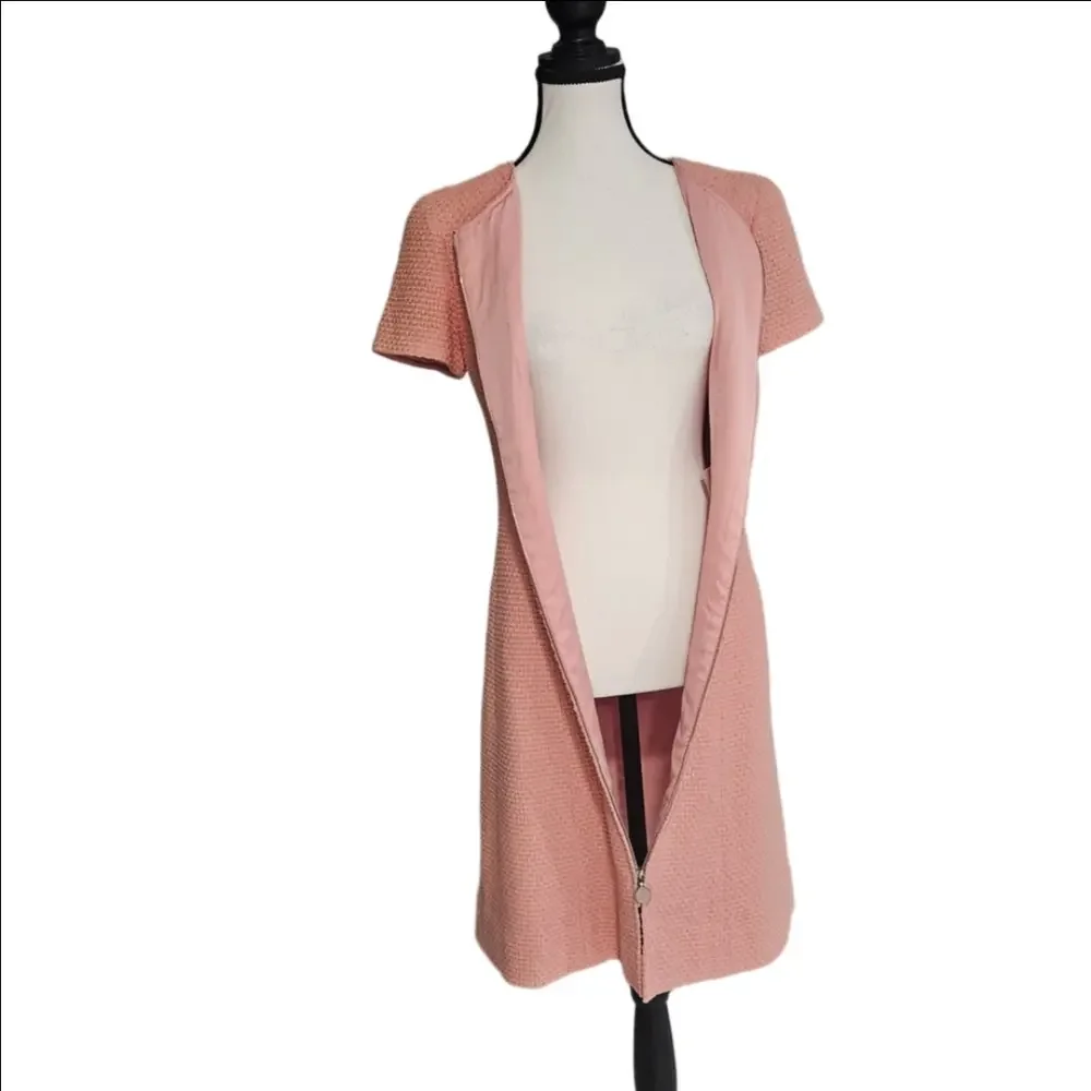 CHANEL Pink Textured Midi Dress